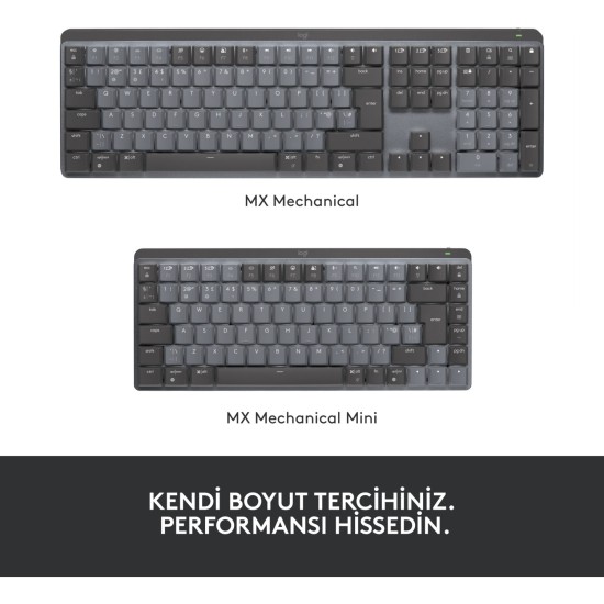 Logitech Mx MECHANICAL Kablosuz Aydınlatmalı İngilizce Q Performans Klavyesi - Siyah  920-010757