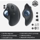 Logitech ERGO M575 Kablosuz İztopu Özellikli Konforlu Ergonomik Mouse - Siyah 910-005872