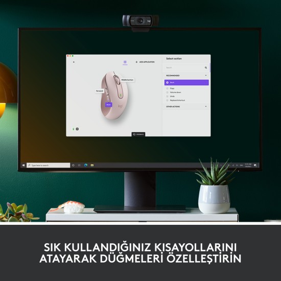 Logitech Signature M650 Büyük Boy Sağ El Için Sessiz Kablosuz Mouse - Pembe