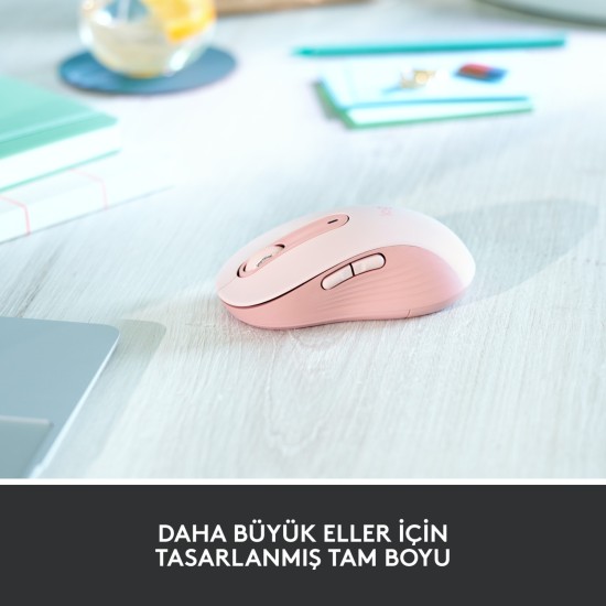 Logitech Signature M650 Büyük Boy Sağ El Için Sessiz Kablosuz Mouse - Pembe