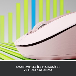 Logitech Signature M650 Büyük Boy Sağ El Için Sessiz Kablosuz Mouse - Pembe