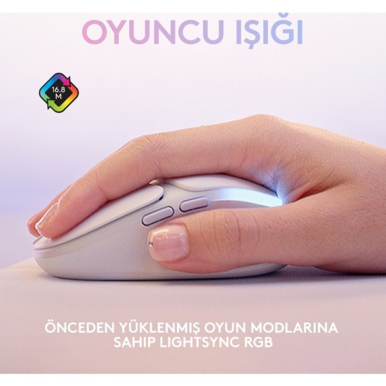 Logitech G Aurora G705 LIGHTSPEED 8.200 DPI Kablosuz Beyaz Oyuncu Mouse