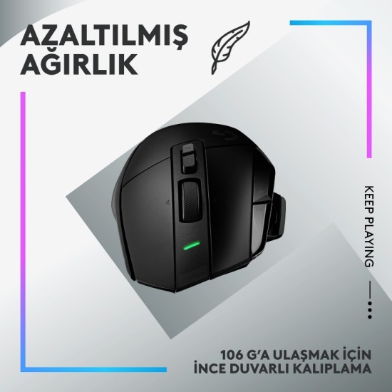 Logitech G G502 X Plus Kablosuz HERO 25K Sensörlü RGB Aydınlatmalı Siyah Oyuncu Mouse