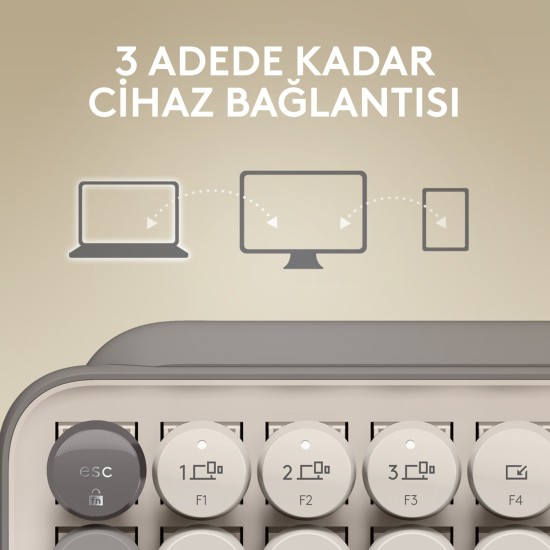 Logitech Pop Keys 920-011526 Türkçe Q Bej Kablosuz Klavye