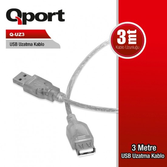 Q-Port Q-UZ3 3 Metre Uzatma Kablosu