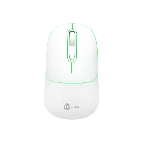 Lenovo Lecoo WS210 Dual Mod RGB 2.4GHz WiFi+ Bluetooth 1600DPI 6 Tuşlu Şarjlı Sessiz Kompakt Kablosuz Optik Mouse Beyaz