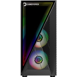 Gamepower Ravadin Atx 3* Argb Infinity Fan Temper Cam Gaming Rgb Kontrolcüsü ve Uzaktan Kumanda Siyah Kasa