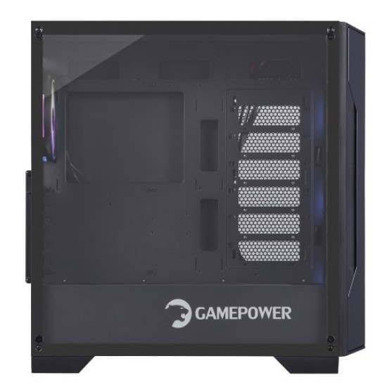 GamePower Savagis ATX 4* ARGB ARGB Fan Temper Cam Gaming RGB Kontrolcüsü ve Uzaktan Kumanda Siyah Kasa