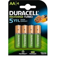 Duracell HR6/DX1500 Şarj Edilebilir Aa 2500MAH Piller, 4'lü Paket