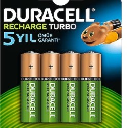 Duracell HR6/DX1500 Şarj Edilebilir Aa 2500MAH Piller, 4'lü Paket