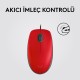 Logitech M110 Sessiz Tam Boyutlu Kablolu Usb-A Bağlantılı Optik Mouse - Kırmızı