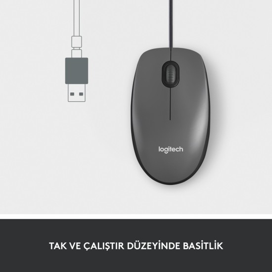 Logitech M100 Kablolu 1.000 Dpı USB Mouse - Siyah