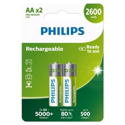 Philips 2li Şarj Edilebilir AA Kalem Pil 2600mah