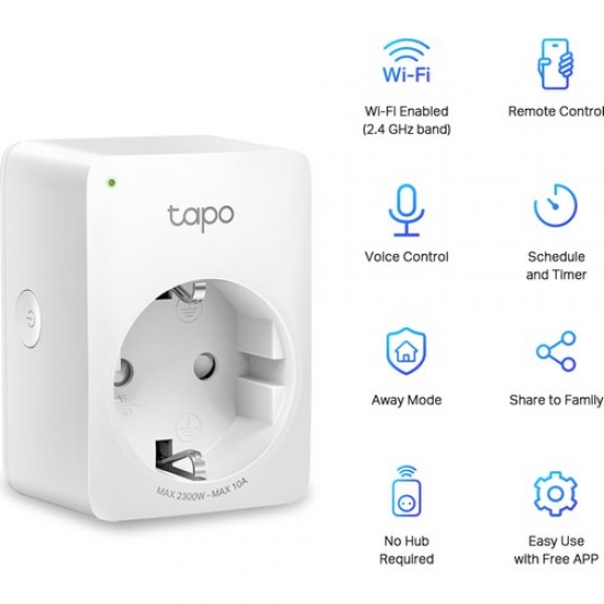 Tp-Link Tapo P100 Akıllı Mini Wi-Fi Soketi