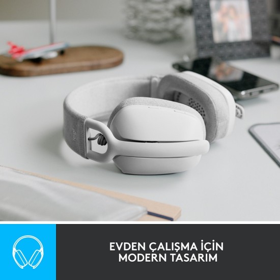 Logitech Zone Vibe 100 Mikrofonlu Kablosuz Bluetooth Kulak Üstü Kulaklık - Beyaz