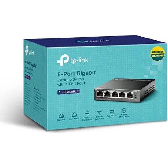 Tp-Lınk TL-SG1005LP 5 Port 10/100/1000 Mbps 4 Port Poe Gıgabıt Masaüstü Swıtch