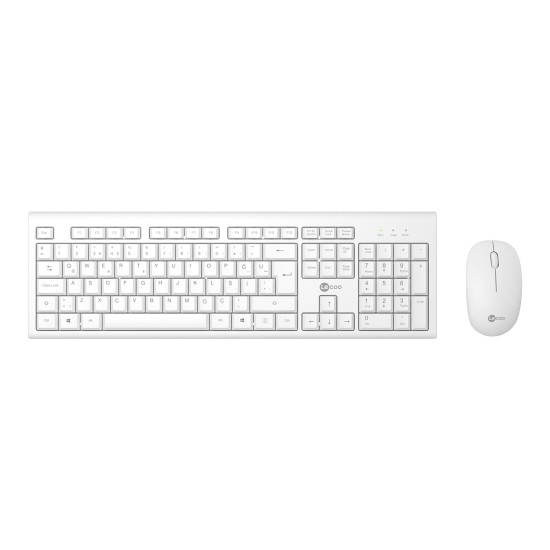 Lecoo Lenovo Lecoo KW200 Kablosuz Türkçe Q Klavye & Mouse Set Beyaz