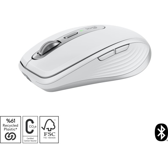 Logitech MX Anywhere 3S Kompakt 8000 DPI Optik Sensörlü Sessiz Bluetooth Kablosuz Mouse - Beyaz