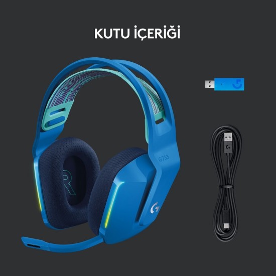 Logitech G G733 LIGHTSPEED RGB Kablosuz 7.1 Surround Ses Oyuncu Kulaklığı - Mavi