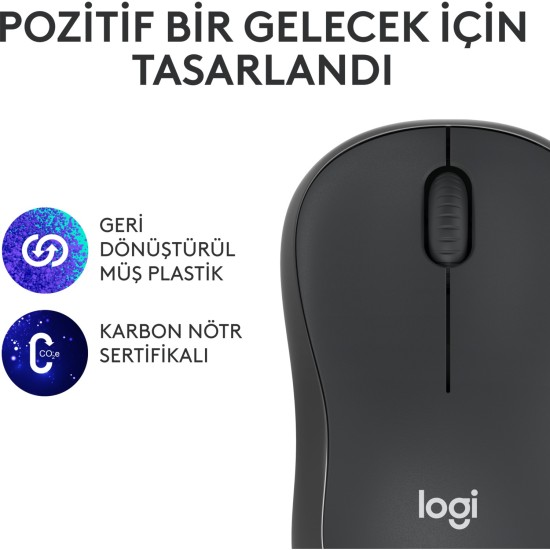 Logitech M240 Sessiz Kompakt Kablosuz Bluetooth Mouse - Siyah