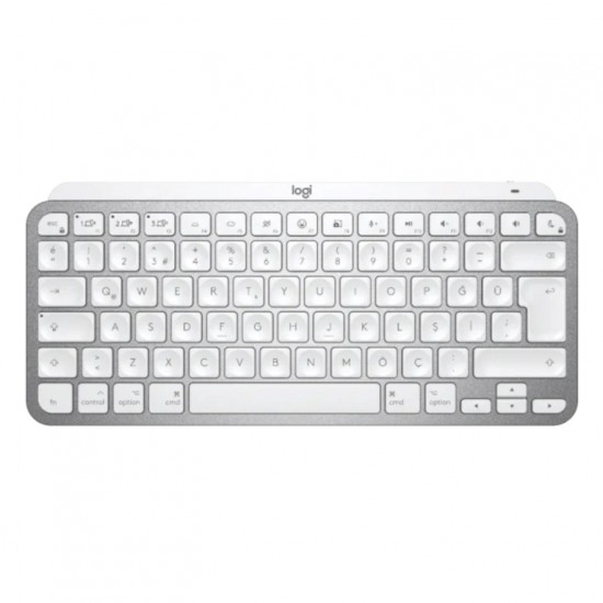 Logitech MX Keys Mini Mac İçin Minimalist Kablosuz Aydınlatmalı İngilizce Q Klavye - Beyaz