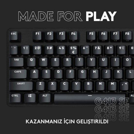 Logitech G413 SE Aydınlatmalı Tam Boyutlu Türkçe Q Mekanik Oyun Klavyesi - Siyah