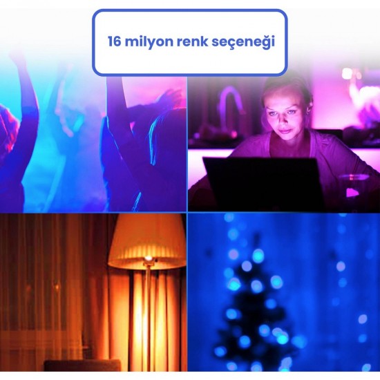 Meross Wi-Fi Uzaktan Kontrollü Akıllı Enerji Tasarruflu 810 Lümen RGB LED Ampul MSL120
