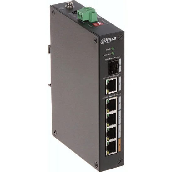 Dahua PFS3106-4ET-60-V2, 6 Port, Megabit, 4fe Poe Port (4xpoe 60W) ,1ge Uplink, 1ge Sfp Yönetilemez Switch