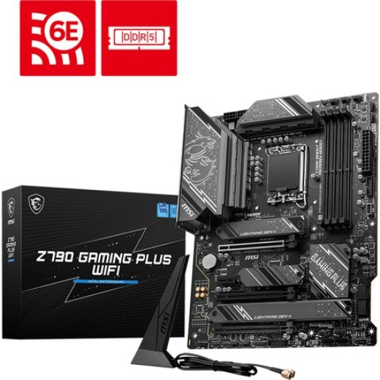 MSI MB Z790 GAMING PLUS WIFI SOKET 1700 DDR5 7200MHZ(OC) PCI-E Gen5 M.2 USB3.2 DP HDMI 1x2.5G LAN WI-FI 6E ATX