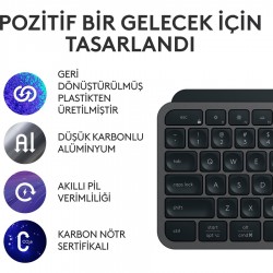 Logitech MX Keys S Gelişmiş Aydınlatmalı Tam Boyutlu Kablosuz Türkçe Q Klavye - Siyah