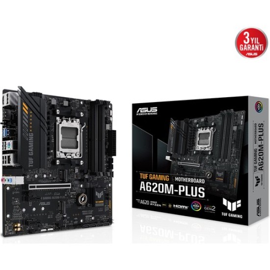 ASUS TUF GAMING A620M-PLUS A620 6400 DDR5 AM5 mATX Anakart