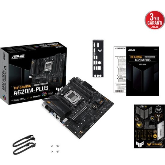 ASUS TUF GAMING A620M-PLUS A620 6400 DDR5 AM5 mATX Anakart