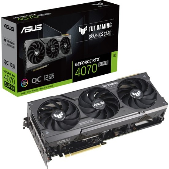 ASUS TUF-RTX4070S-O12G-GAMING NVIDIA GEFORCE 12GB GDDR6X 192bit 2595MHz HDMI 3xDP RGB DLSS3 EKRAN KARTI