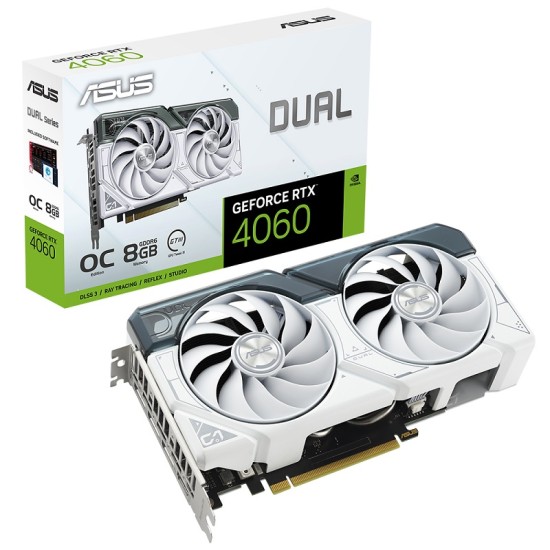 Asus GeForce Dual-RTX4060-O8G-White RTX 4060 8 GB GDDR6 128 Bit Beyaz Gaming Ekran Kartı