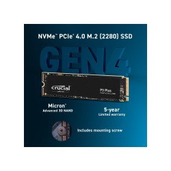 Crucial P3 Plus 1tb 3D Nand Gen4 Nvme Pcıe M.2 SSD (5000-3600 Mb/s) CT1000P3PSSD8