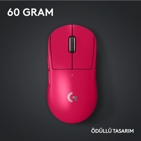 Logitech G PRO X SUPERLIGHT 2 Hafif HERO 2 Sensör 32.000 DPI LIGHTSPEED Kablosuz Oyuncu Mouse - Pembe