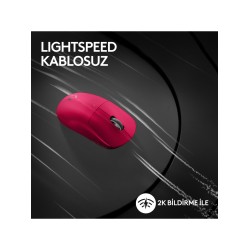 Logitech G PRO X SUPERLIGHT 2 Hafif HERO 2 Sensör 32.000 DPI LIGHTSPEED Kablosuz Oyuncu Mouse - Pembe