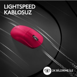 Logitech G PRO X SUPERLIGHT 2 Hafif HERO 2 Sensör 32.000 DPI LIGHTSPEED Kablosuz Oyuncu Mouse - Pembe