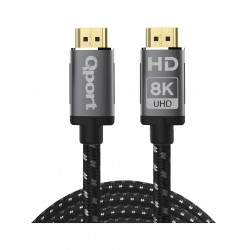 Qport Q-HDMI211 HDMI Kablo 1.5mt 2.1V 8k Altın Uçlu Örgülü
