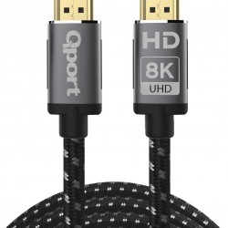 Qport Q-HDMI211 HDMI Kablo 1.5mt 2.1V 8k Altın Uçlu Örgülü