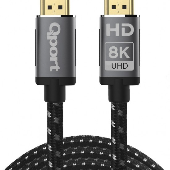 Qport Q-HDMI211 HDMI Kablo 1.5mt 2.1V 8k Altın Uçlu Örgülü