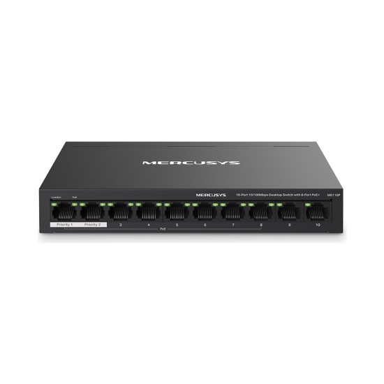 Mercusys MS110P 10 Port 10/100 Mbps 8 Port POE Switch