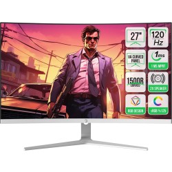 GamePower Vivid F20 27¨ 1500R Curved RGB Beyaz 120Hz 1ms FHD Va Panel 2x2W Speaker Gaming Monitör (Sıfır Ölü Piksel Garantili)