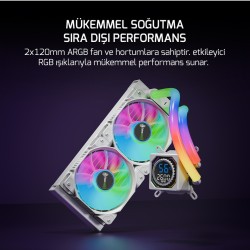 Gamepower Skadi Square 240 ARGB Beyaz (RGB Borulu) 240mm Cpu Sıvı Soğutma