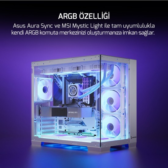Gamepower Skadi Square 240 ARGB Beyaz (RGB Borulu) 240mm Cpu Sıvı Soğutma