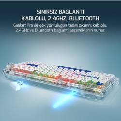 Gamepower Gasket Pro x Rgb Wireless/Bluetooth/Kablolu Mekanik Hot-Swap Yağlı Switch Gasket Gaming Klavye