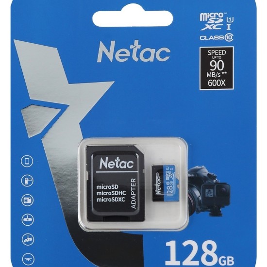Netac P500 NT02P500STN-128G-R Uhs-I U1 CLASS10 Microsdxc 128GB Hafıza Kartı 