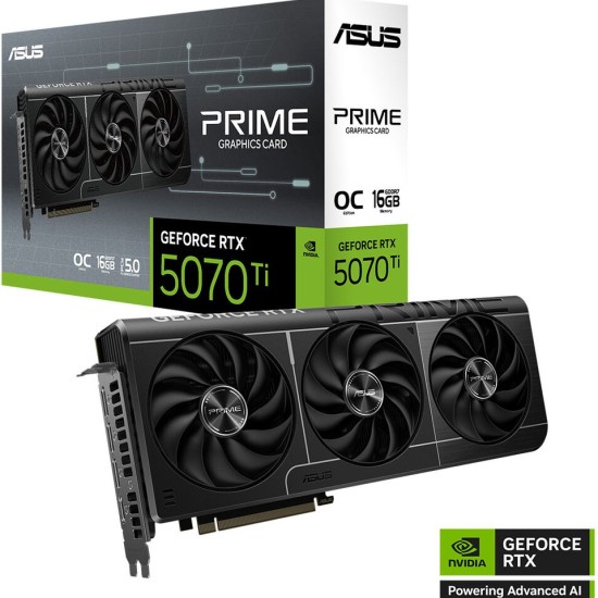Asus -PRIME-RTX5070TI-O16G-NVIDIA-GEFORCE-RTX 5070 TI-16GB GDDR7-256BIT--OC-2XHDMI-3XDP-DLSS4 Ekran Kartı