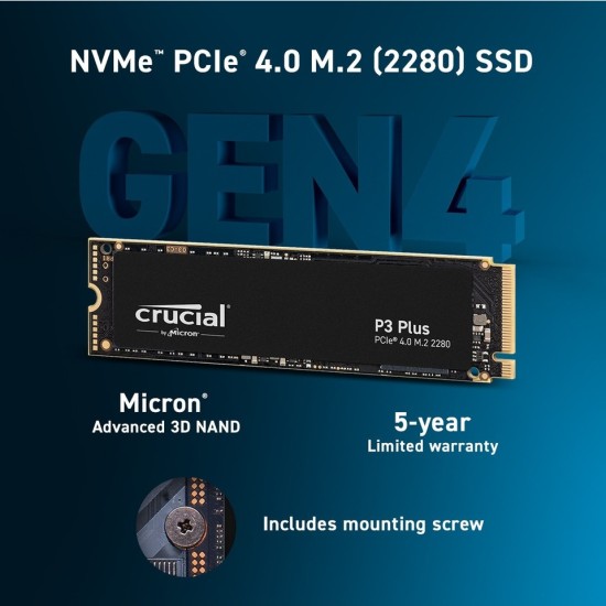 Crucial P3 Plus 3D Nand CT500P3PSSD8 PCI-Express 4.0 500 GB M.2 SSD