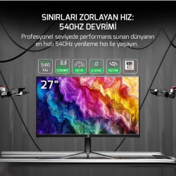 Gamepower Lucid S60 27¨ 0.5ms 540Hz Flat Fast IPS Fhd Rgb Pivot Gaming Monitör